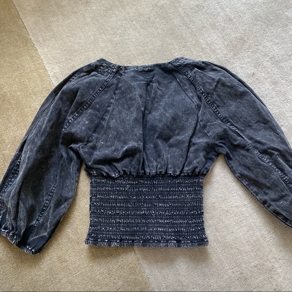 Free People Pamela Denim Blouse - Picture 3 of 4